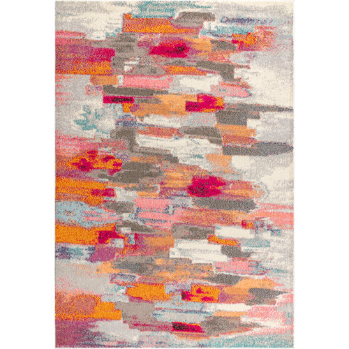 Bungalow Rose Lasley Cream/Pink/Orange Area Rug & Reviews Wayfair